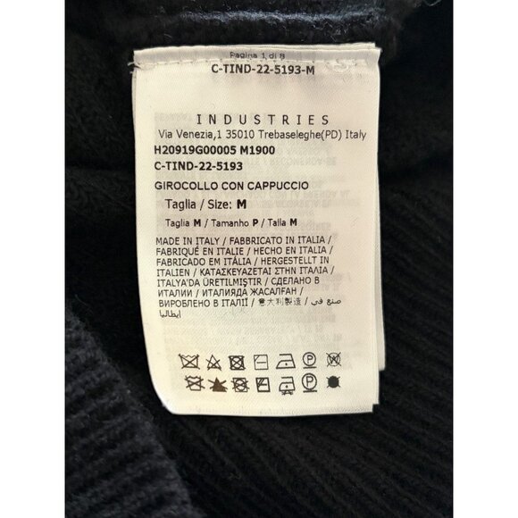 Moncler Men’s Black Hooded Knit Wool Cashmere Blend Long Sleeve Sweater Size Med - Picture 6 of 15